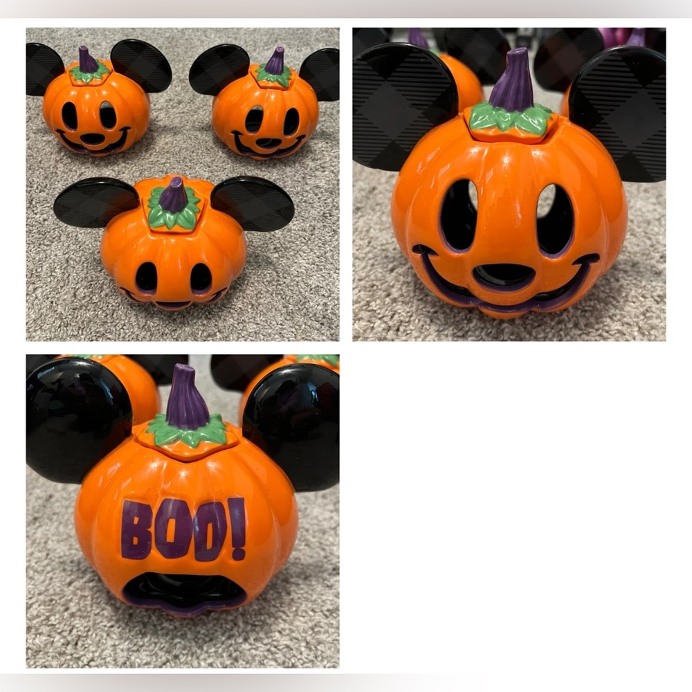 Disney Parks Mickey Mouse Jack-O-Lantern Pumpkin Ceramic Votive Candle Holder